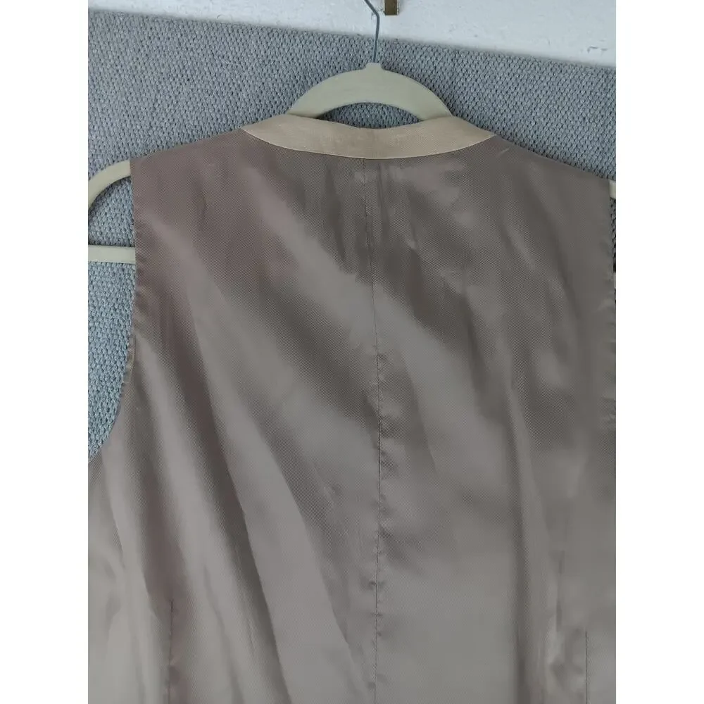 Pronto Uomo Platinum Linen Vest Mens XL Tan Dress Button Cinch‎ Mens Warehouse - Picture 10 of 13